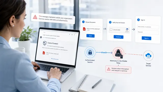 Microsoft Warns of Code of Conduct Phishing Campaign Using AiTM to Steal Authentication Tokens