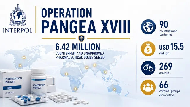 INTERPOL Operation Pangea XVIII Seizes 6.42 Million Counterfeit and Unapproved Pharmaceutical Doses