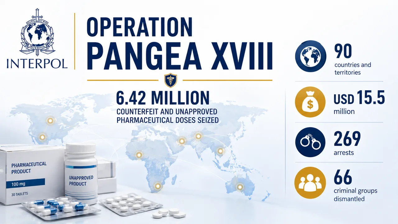 INTERPOL Operation Pangea XVIII Seizes 6.42 Million Counterfeit and Unapproved Pharmaceutical Doses